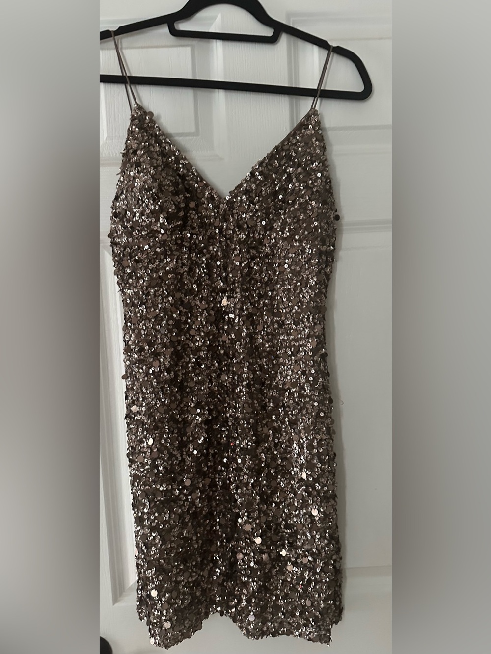 Adrianna Papelll E Live from the Red Carpet~  Sequin Slip Dress in Champagne